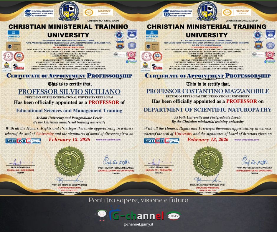 Nomine professorali internazionali per il presidente ed il rettore